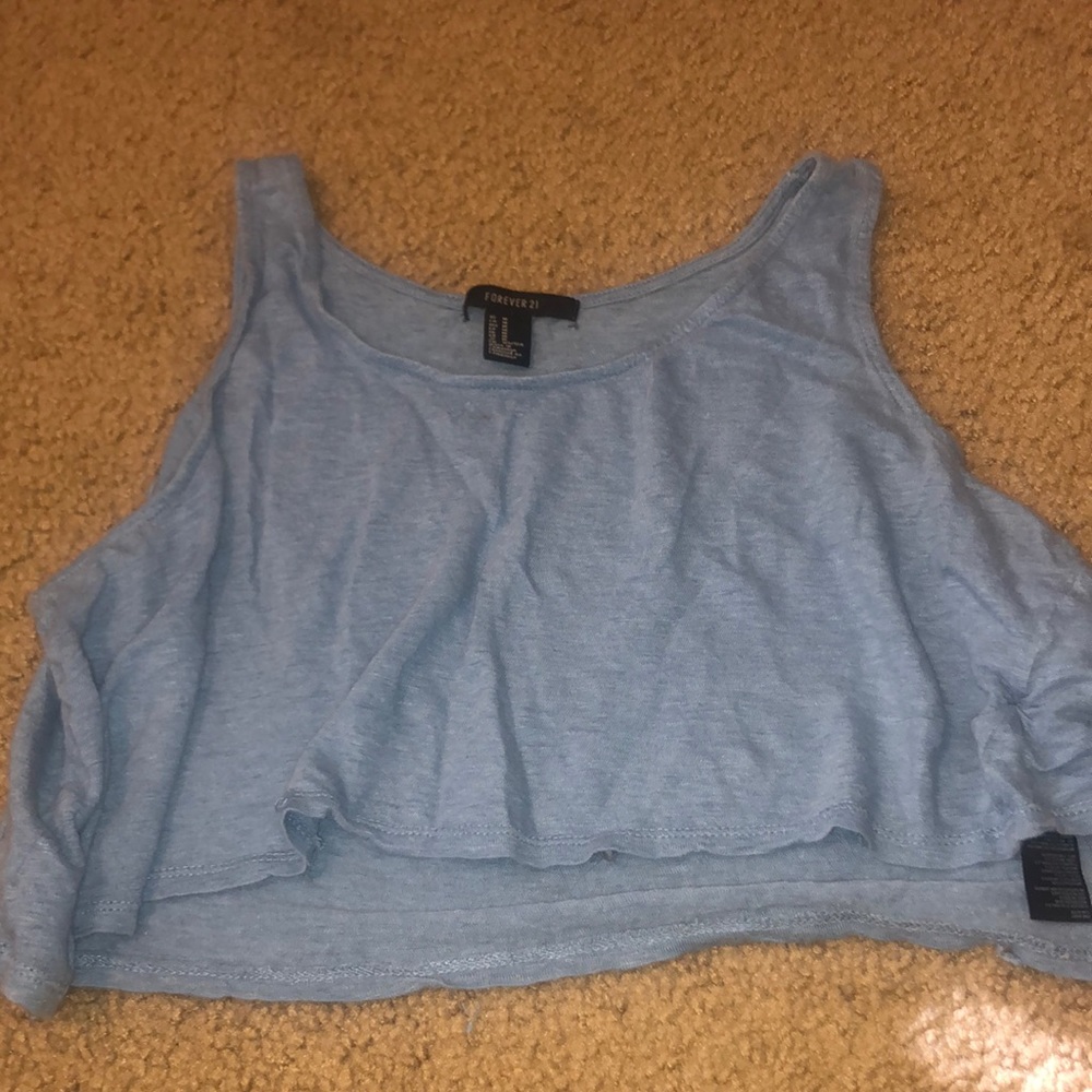 Blue crop tank top
